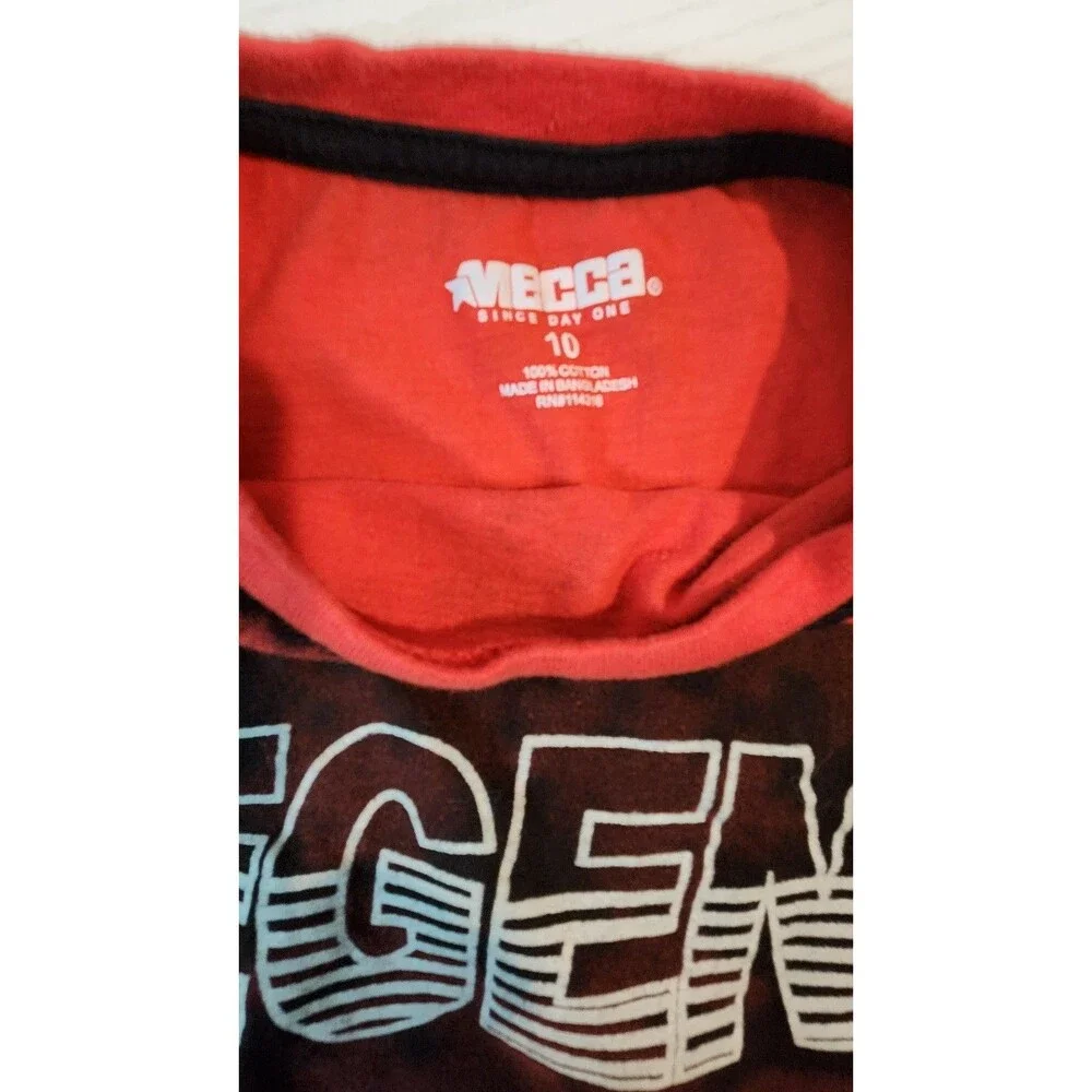 Mecca Shirt boys long sleeves Size 10 color Red and Black